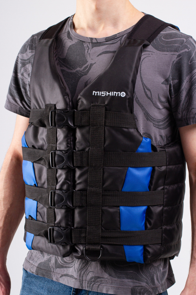 Жилет спасательный MISHIMO PRO Премиум качества Черно-синий в Долгопрудном