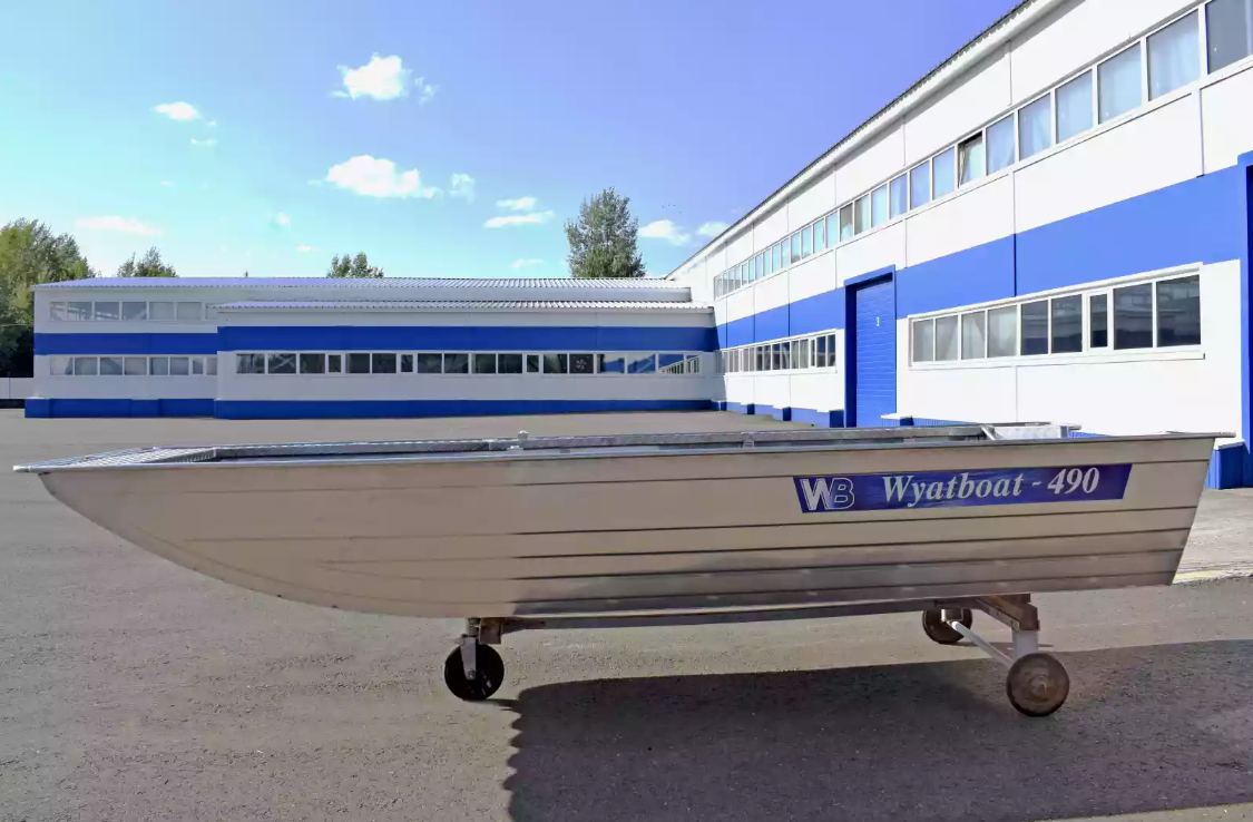 Алюминиевая лодка Wyatboat-490 Jonboat в Долгопрудном
