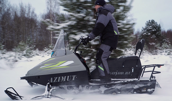 Миниснегоход Бурлак Азимут 20 л.с. , эл.запуск, реверс, тормоз гидравл, капот серый в Долгопрудном