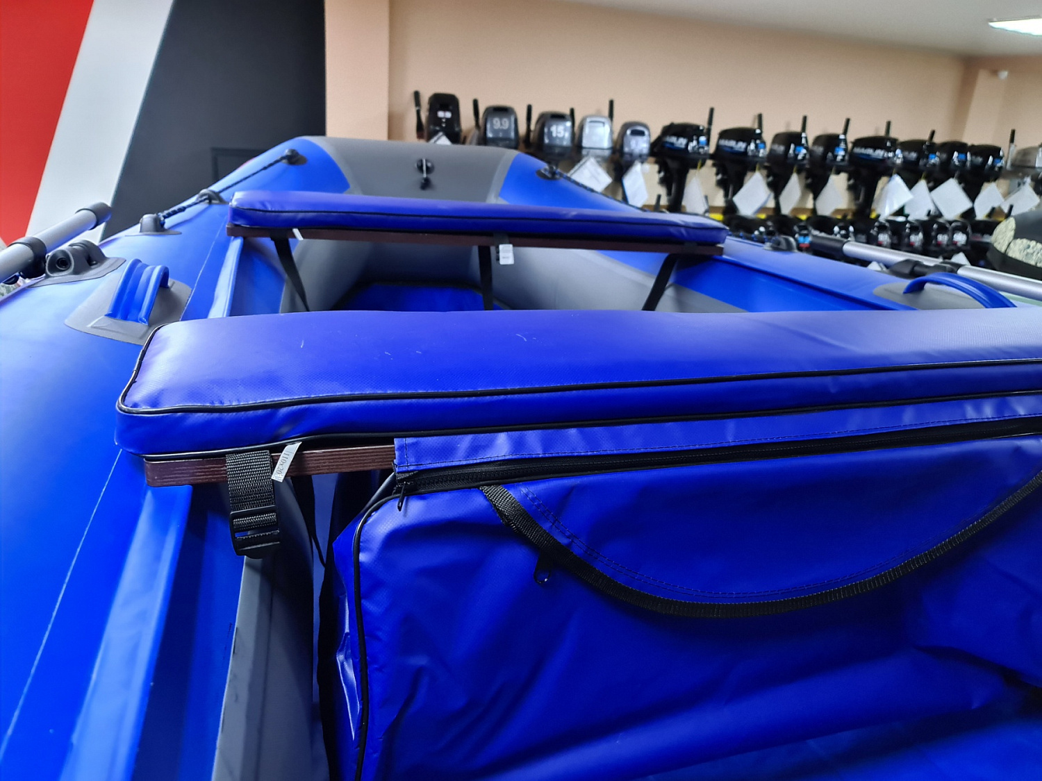 КОМПЛЕКТ МЯГКИХ НАКЛАДОК С СУМКОЙ ДЛЯ ЛОДОК 110Х20 СИНИЙ в Долгопрудном