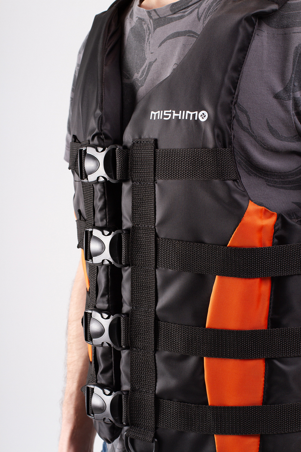 Жилет спасательный MISHIMO PRO Премиум качества Черно-оранжевый в Долгопрудном