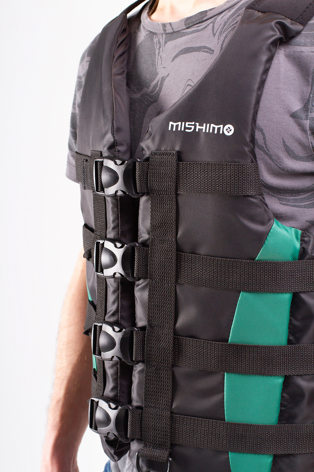 Жилет спасательный MISHIMO PRO Премиум качества Черно-зеленый в Долгопрудном