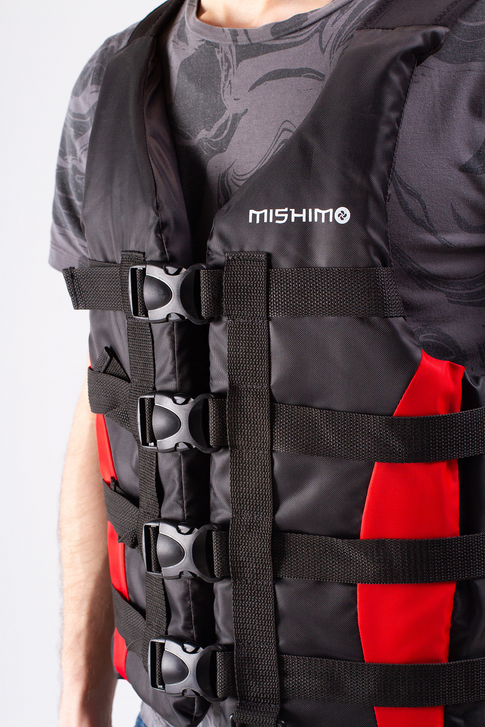 Жилет спасательный MISHIMO PRO Премиум качества Черно-красный в Долгопрудном